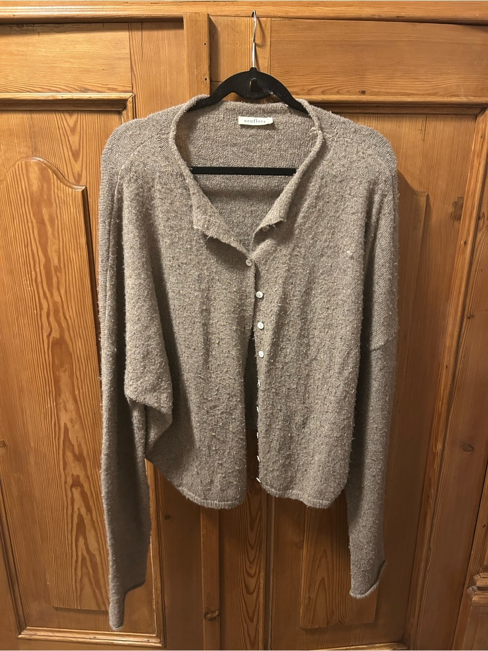 Neuflora Relaxed Taupe Button-Front Women's Cardigan